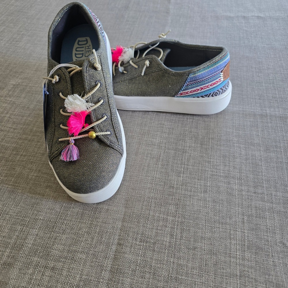Hey Dude Cody W Boho Mix Black Multi Tassel Slip On Sneakers 41306-0C4 Womens 10 - Picture 4 of 10